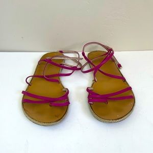 Best Society Flat Sandals Pink Strappy